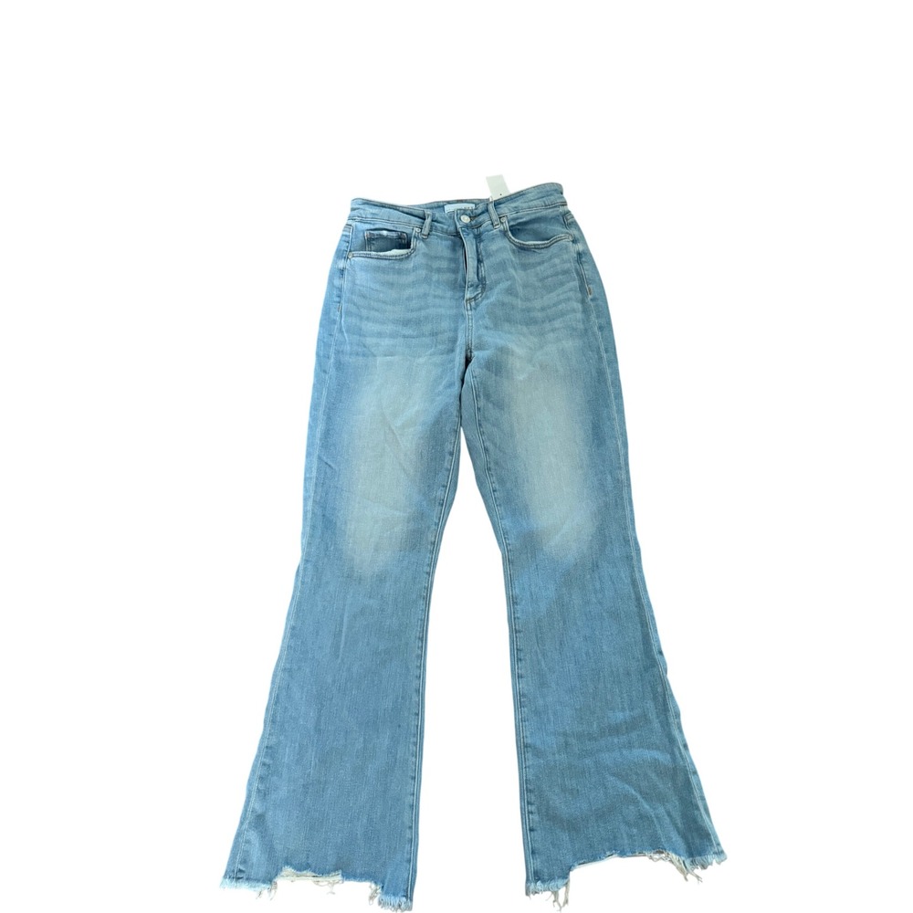 LOFT The Kick Crop Jeans Womens 27 Tall Curvy High‎ Rise Light Wash Raw Hem NWT